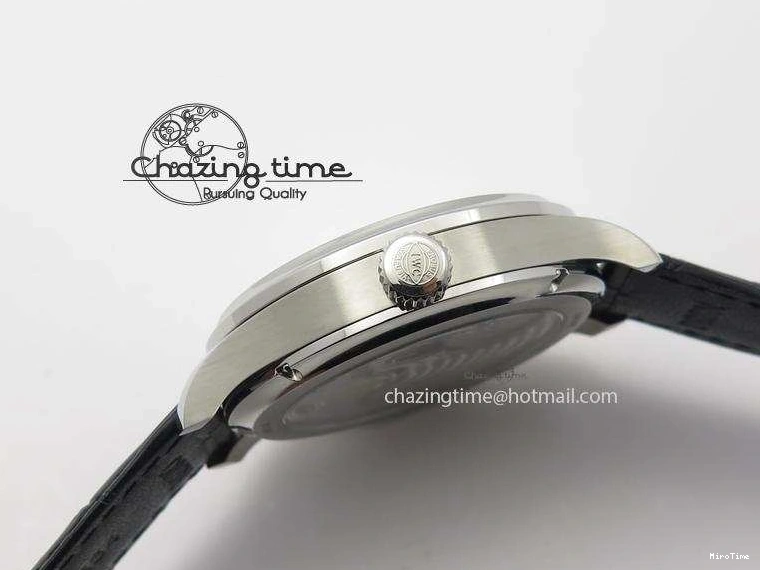 MIROTIME 0518 UrbanStyle Portuguese Tourbillon Power Reserve Moonphase SS White Dial On Black Leather Strap 7318